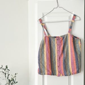 Madewell | Rainbow Stripe Button-Front Tank Top